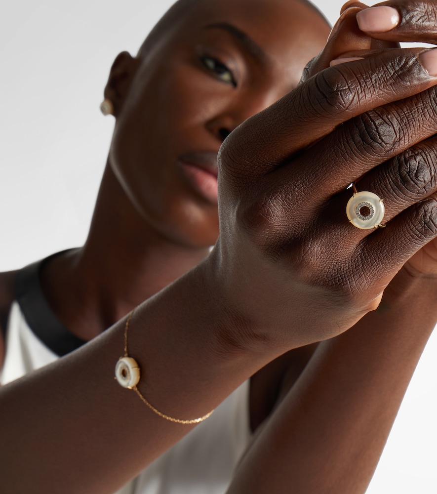 Mateo 14kt gold ring with diamonds and pearls