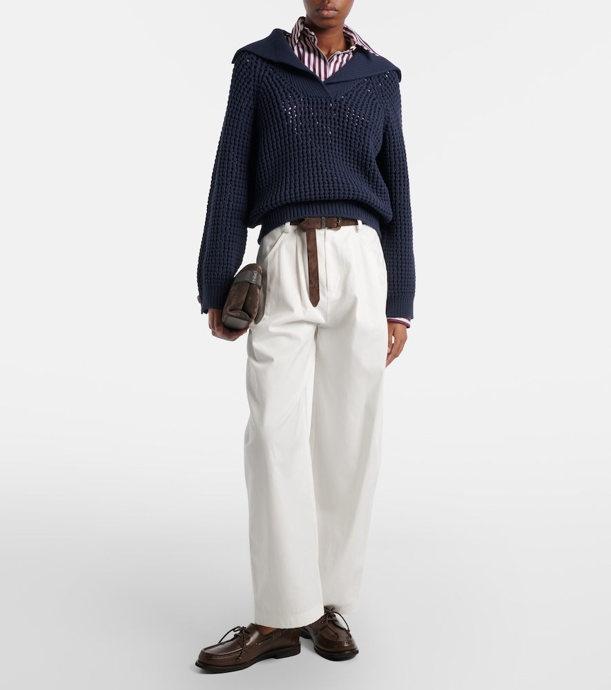 Brunello Cucinelli Cotton wide-leg pants