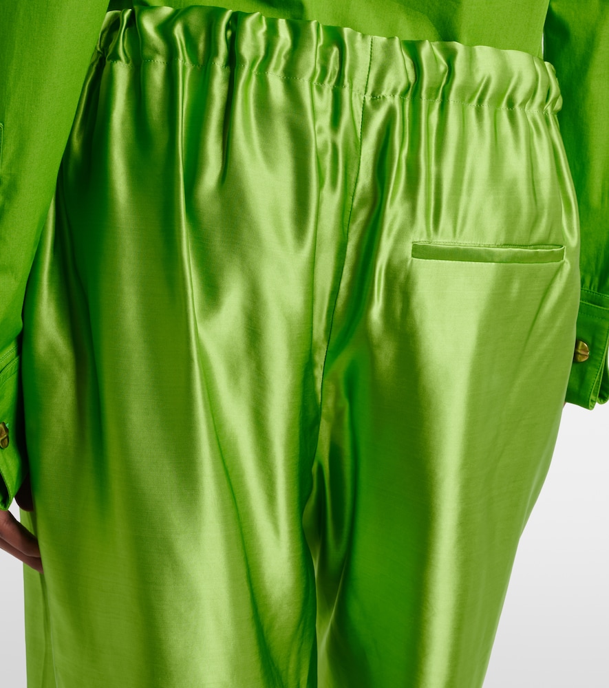  Khaite Khaite Weite Hose Rohen Aus Satin 