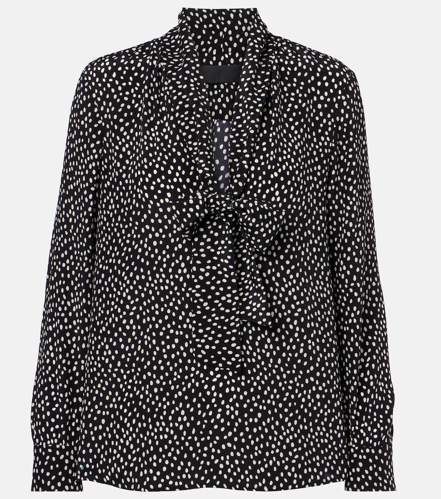 Blusa Janese in seta a pois con fiocco