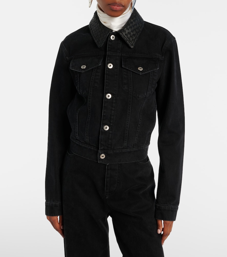  Bottega Veneta Bottega Veneta Jeansjacke Intrecciato Mit Leder 
