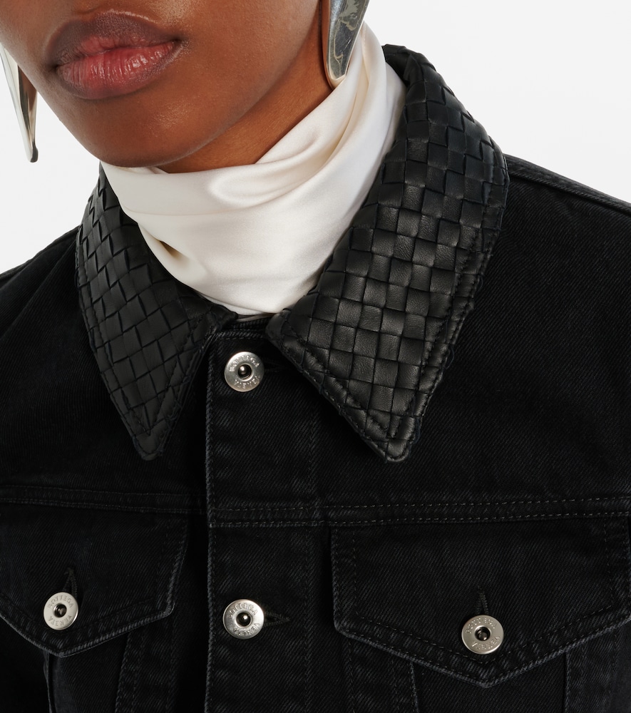  Bottega Veneta Bottega Veneta Jeansjacke Intrecciato Mit Leder 