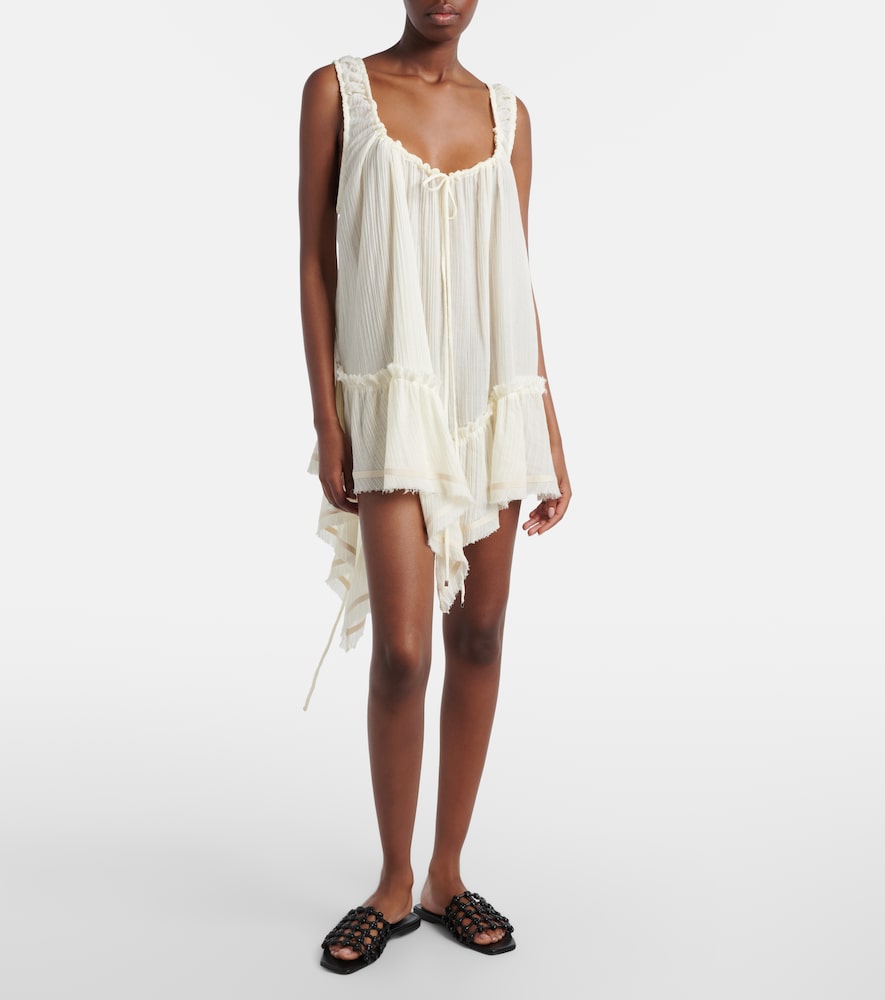 The Attico Ruffled cotton minidress