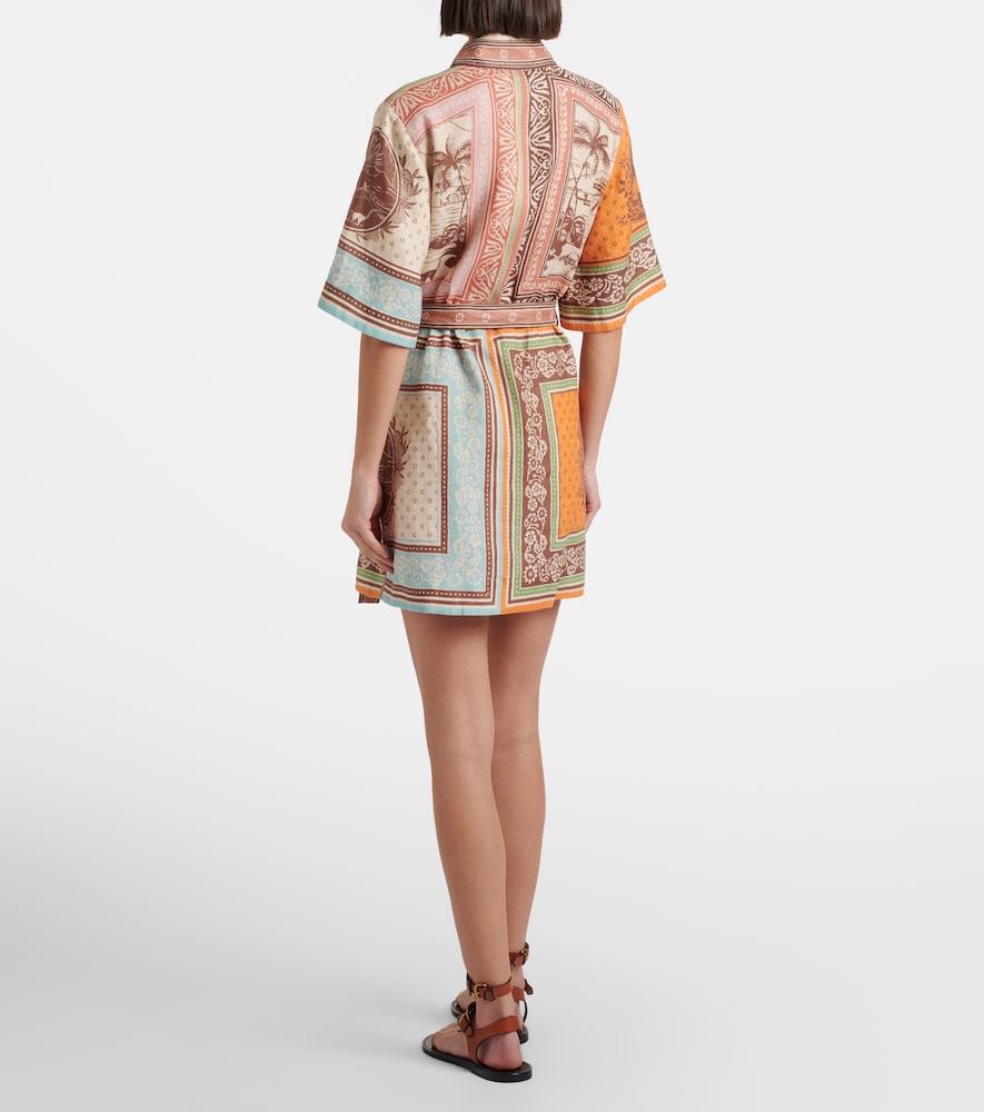 Alémais Alberta Printed Linen Shirt Dress