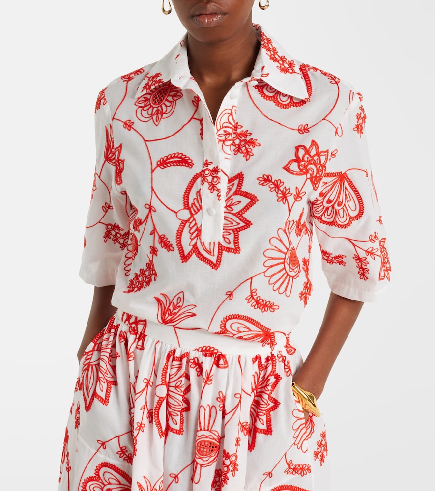 Eres Izana embroidered cotton-blend shirt