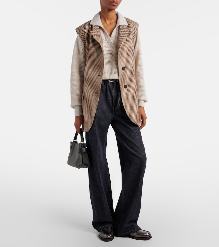 Brunello Cucinelli Open-knit polo sweater