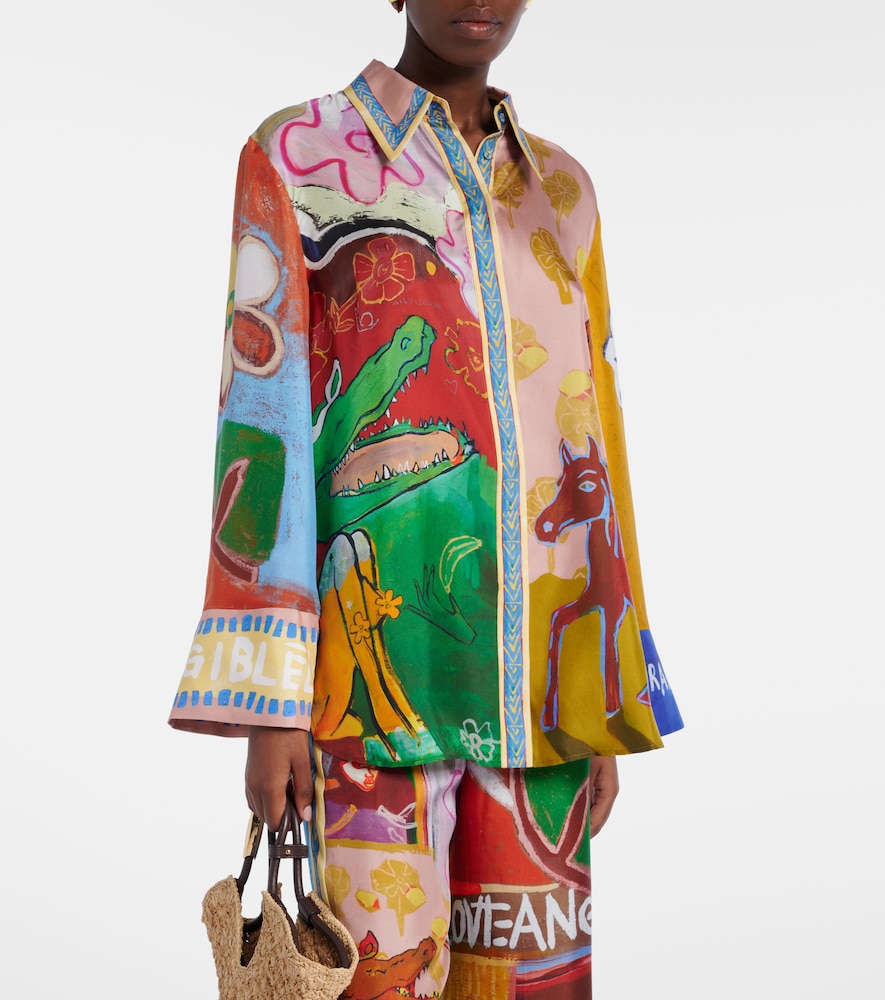 Alémais X Mlak Printed Silk Twill Shirt
