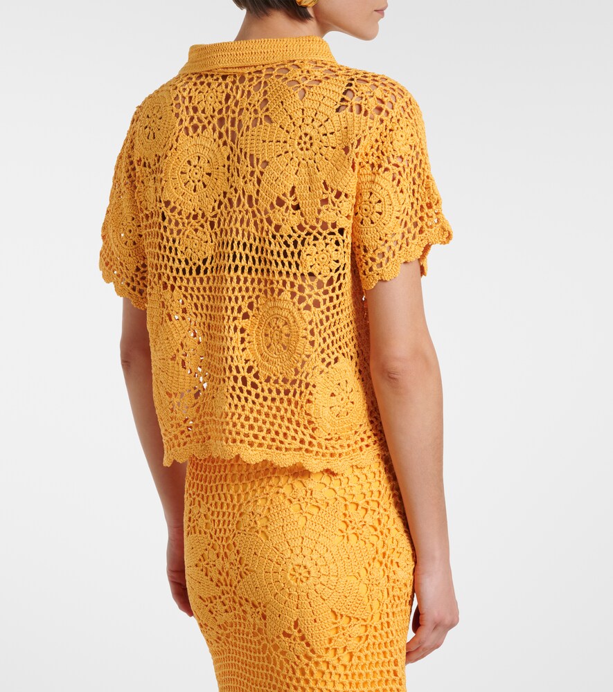 Macks Floral Crochet Cotton Shirt