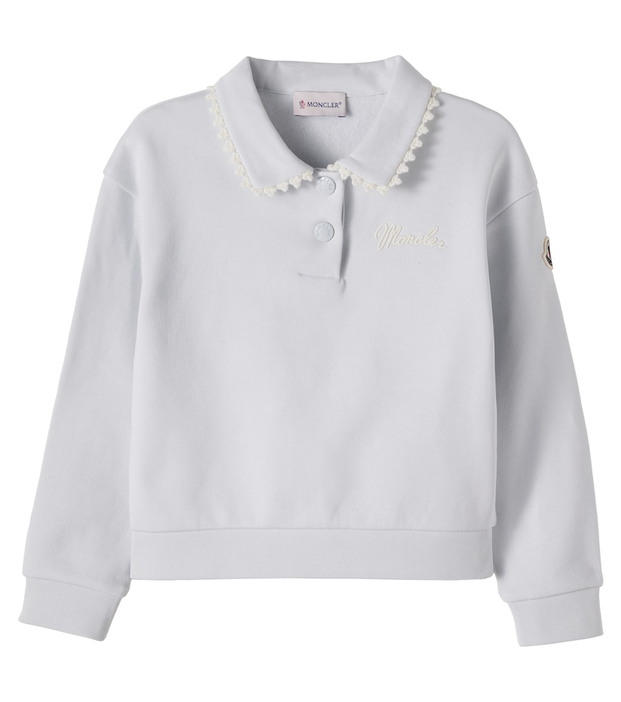 Moncler Enfant Blue Cotton Fleece Polo Sweatshirt Y Size 12 - Mytheresa
