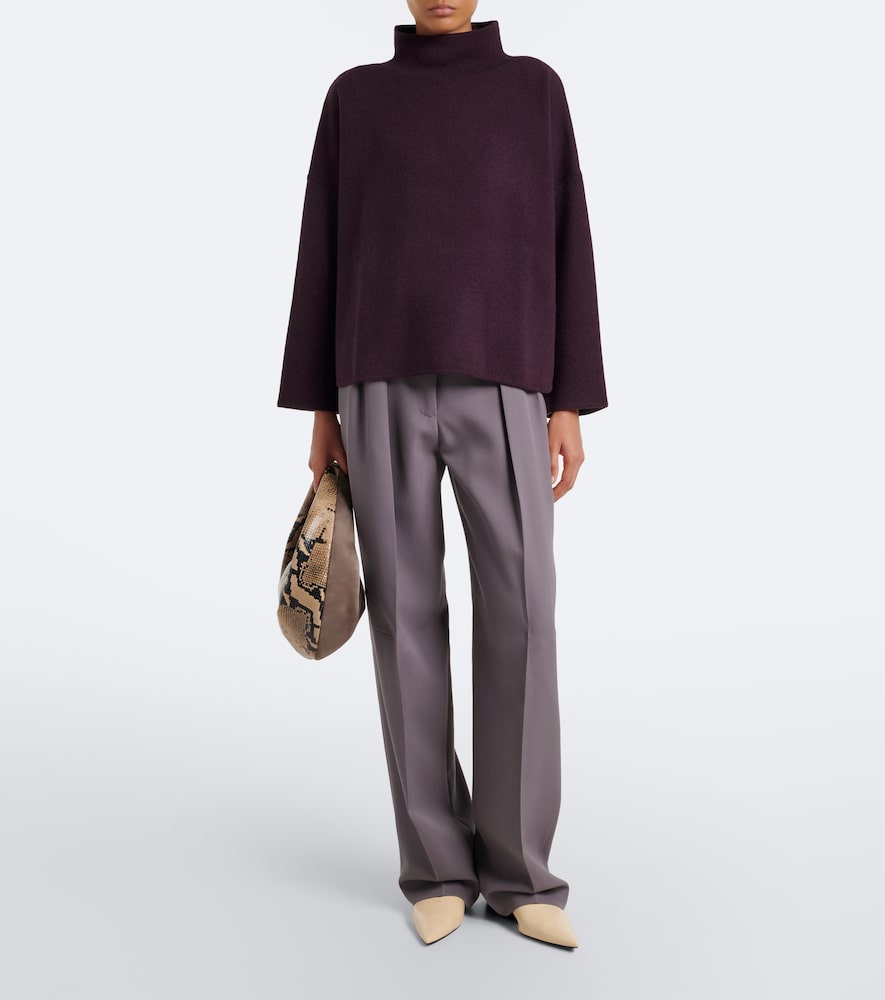 Virgin Wool And Cashmere High Neck Sweater