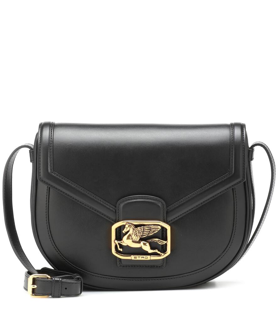 Click to view more detailed imagery on our partner's website Etro Pegaso Leather Shoulder Bag In Black