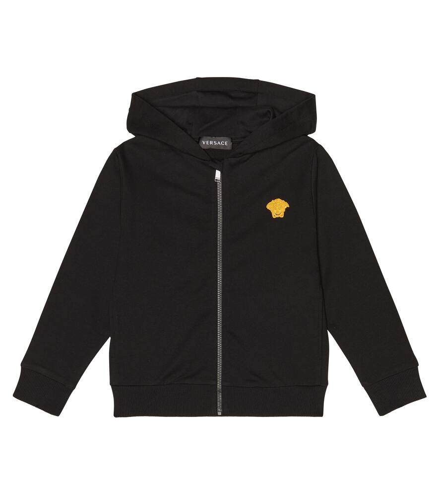 Versace Kids La Medusa embroidered cotton hoodie