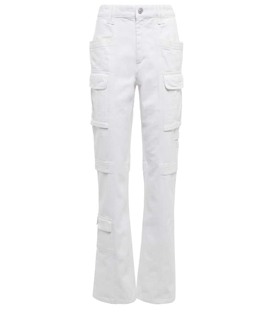 Isabel Marant Vokayo Mid-rise Straight-leg Cargo Pants In White