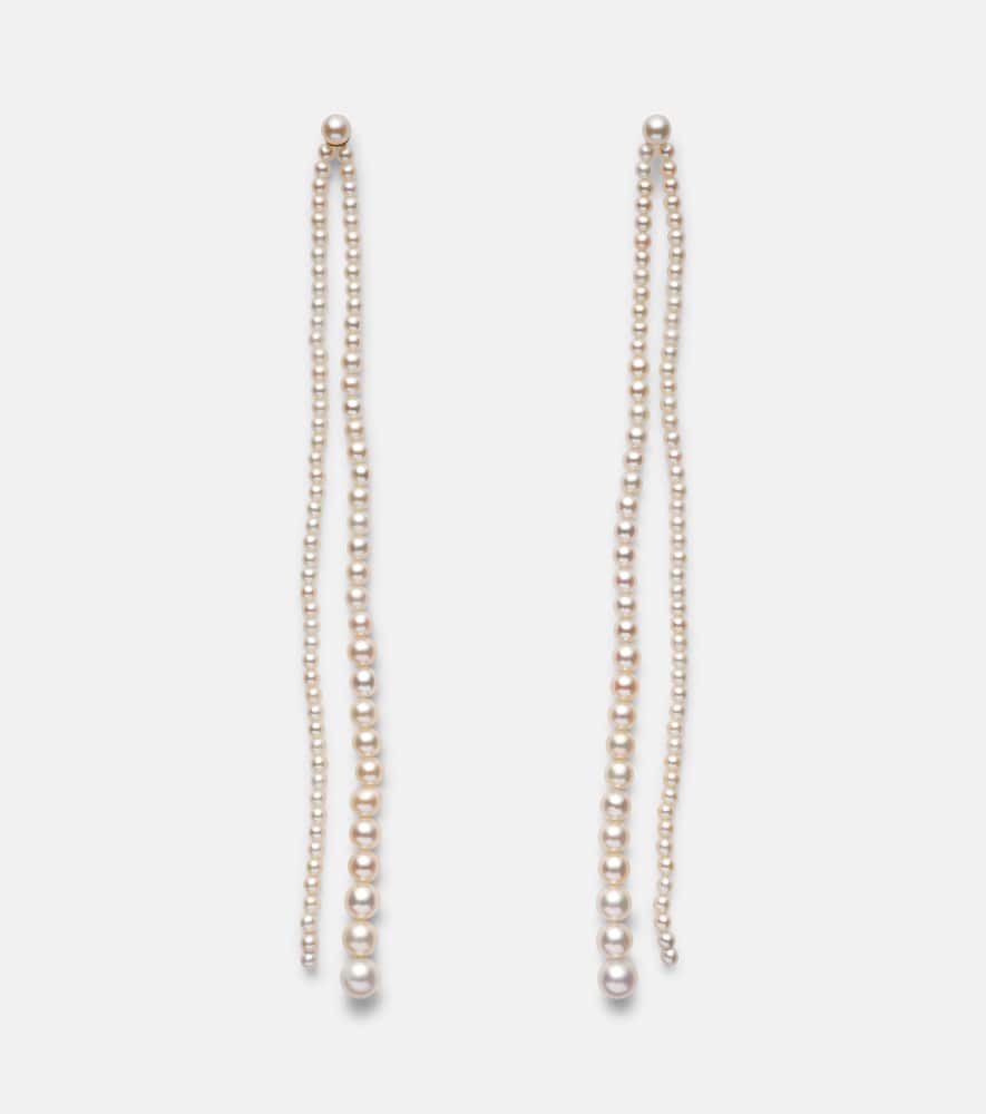 Sophie Bille Brahe Promenade De Perles 14kt gold pearl drop earrings