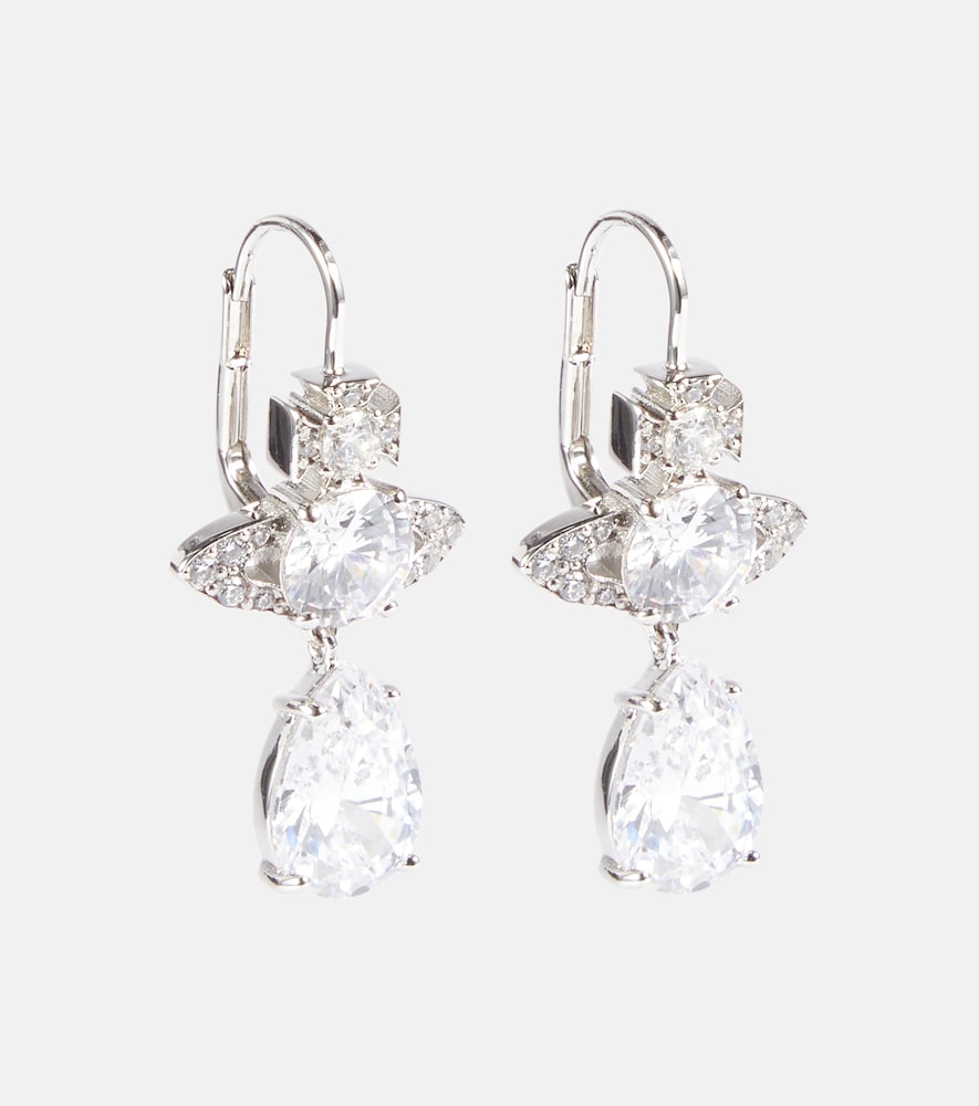 Vivienne Westwood ISMENEクリスタルピアス Vivienne Westwood Ismene Crystal Drop Earrings In Platinum/white