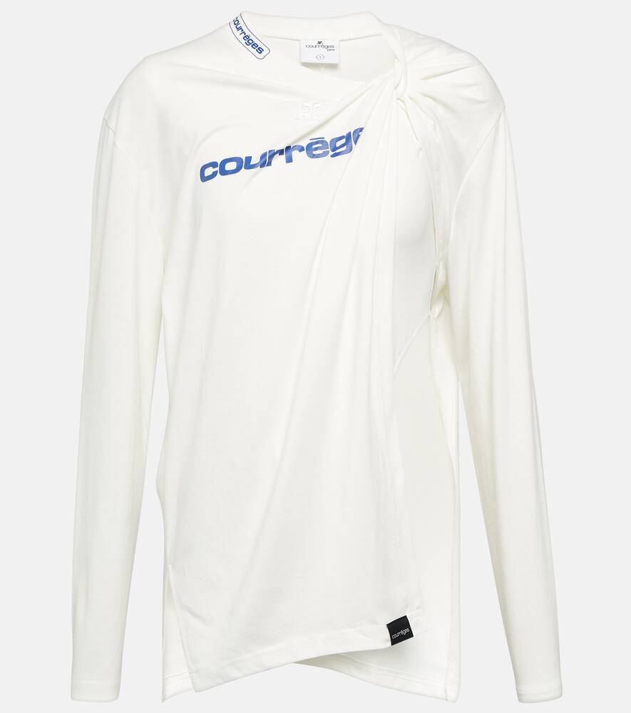 Courrèges Double-layer Asymmetric Jersey In White