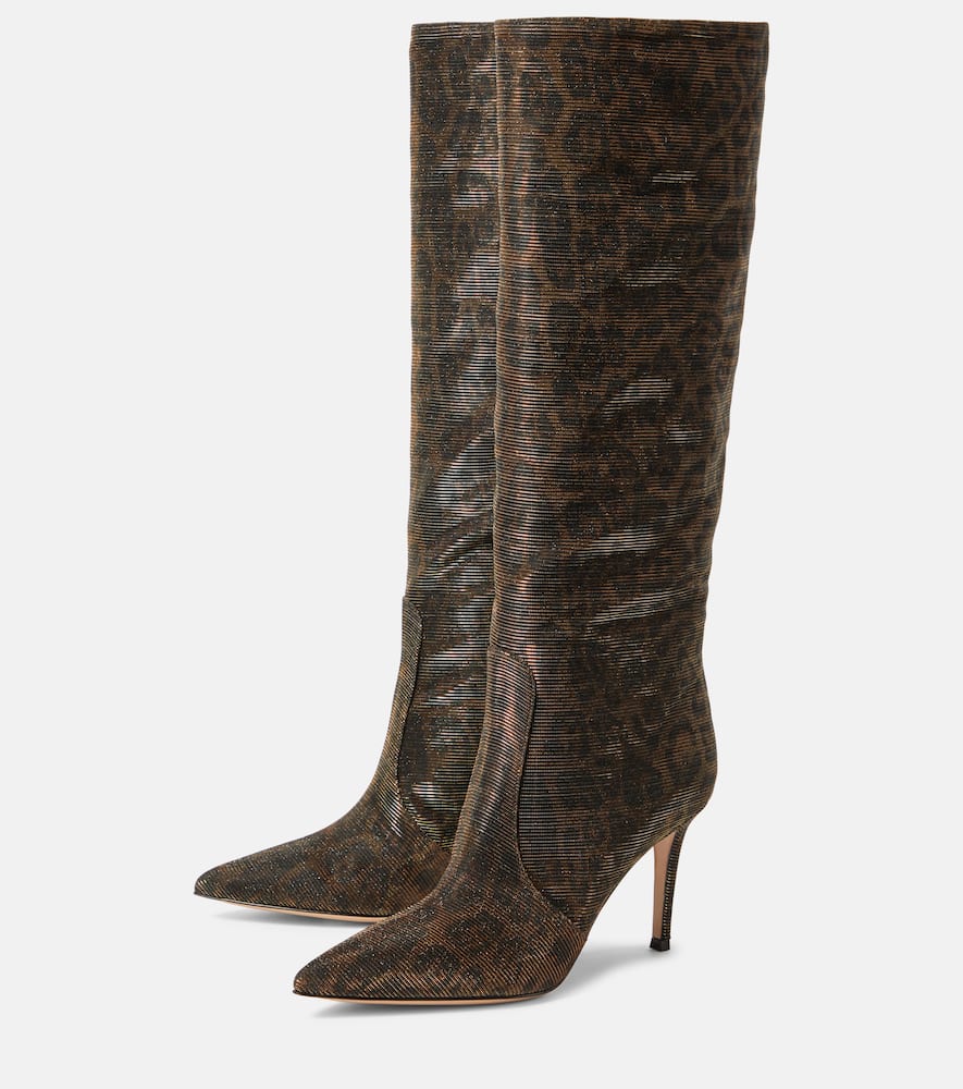 Gianvito Rossi Leopard-print Knee-high Boots In Multicoloured