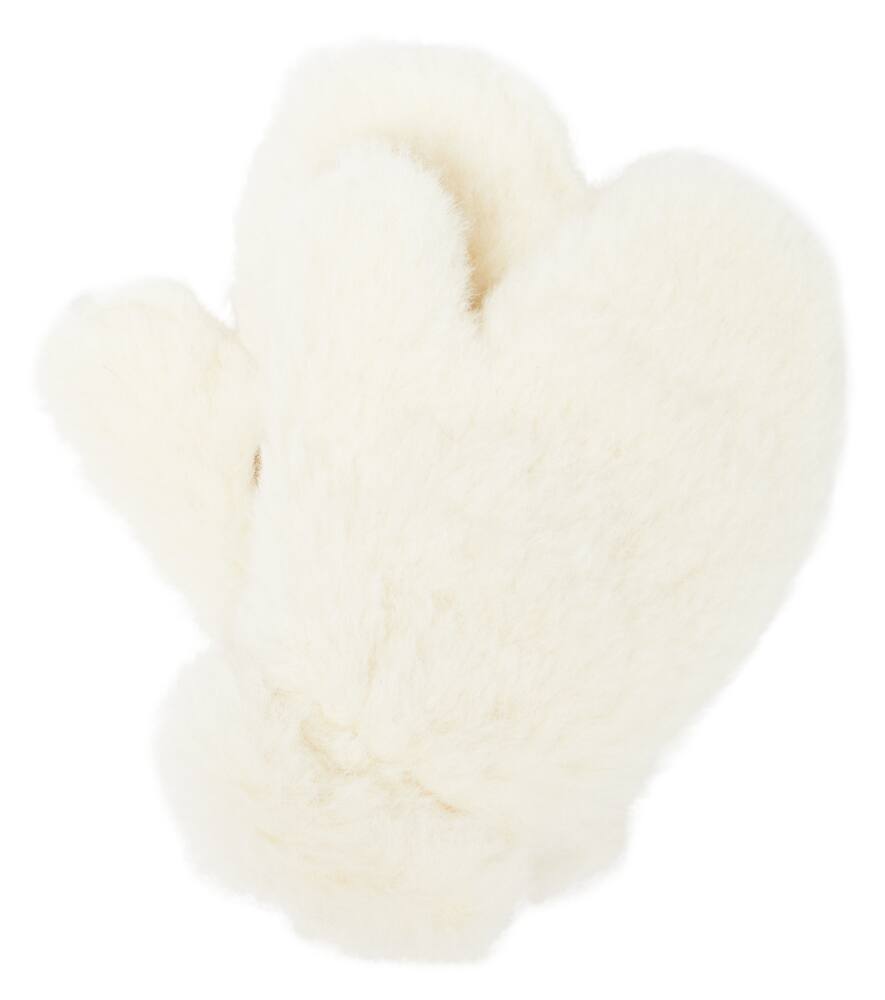 Max Mara Kids Alpaca, linen, and silk teddy mittens