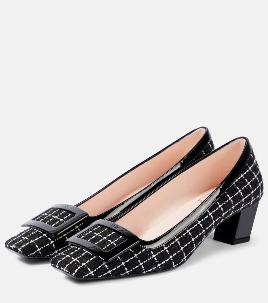 Roger Vivier Belle Vivier 45 Bouclé Pumps In Black