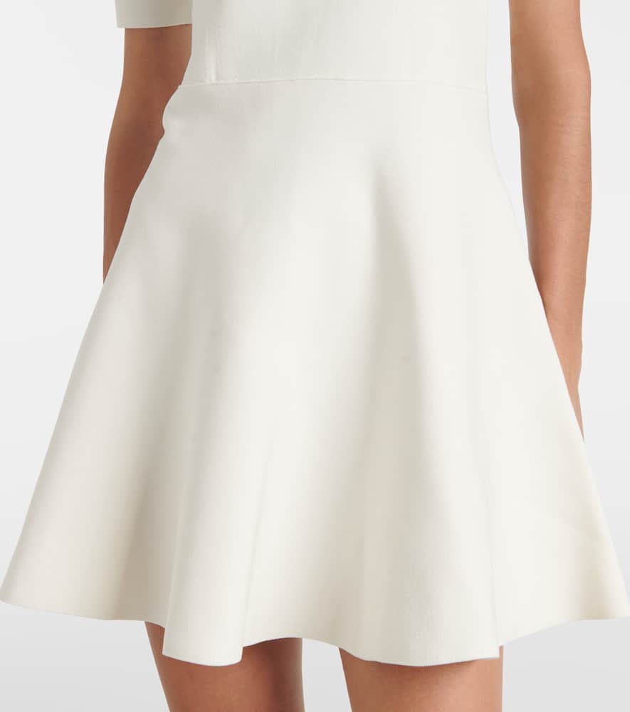 Monique Lhuillier Embellished Knitted Minidress In Silk White