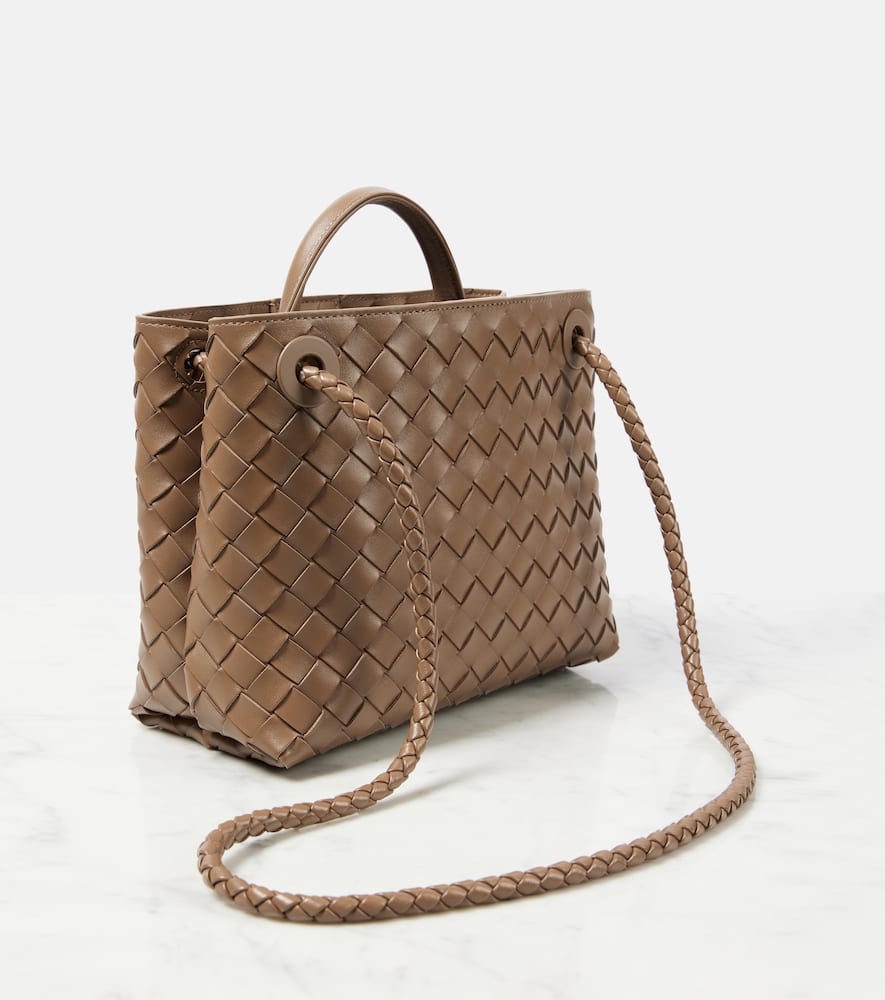 Bottega Veneta Small Leather Andiamo Shoulder Bag In Brown