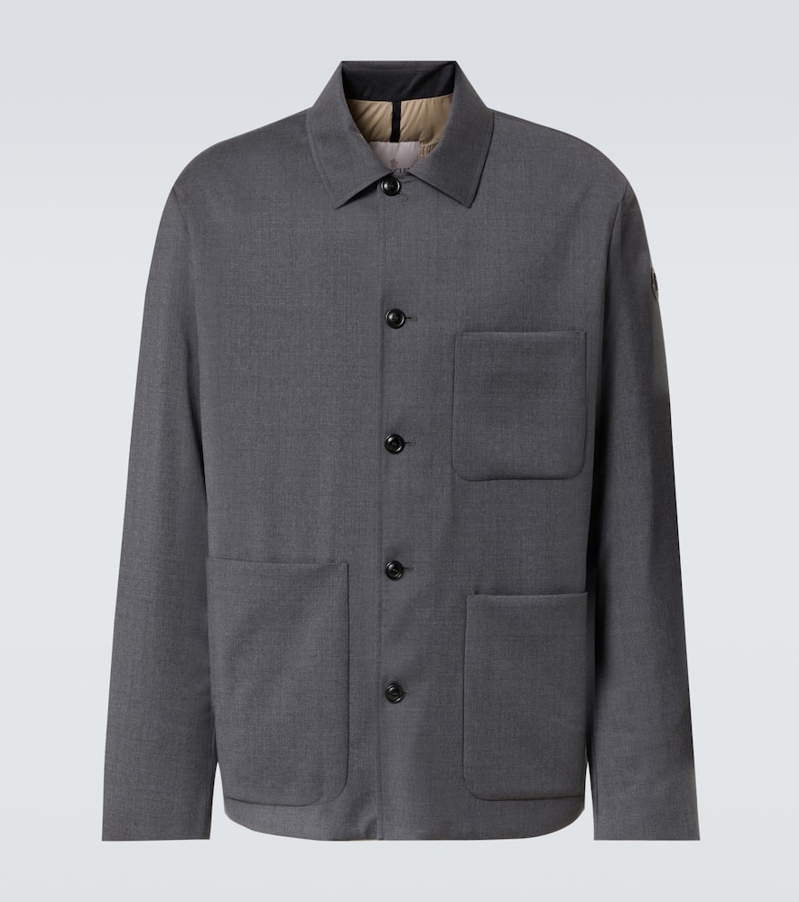 Wool-blend and down overshirt