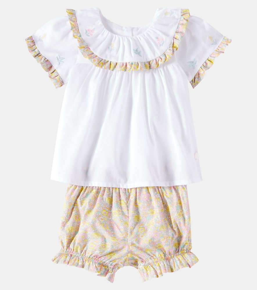 Patachou Set Aus Top Und Shorts Aus Baumwolle In Weiss