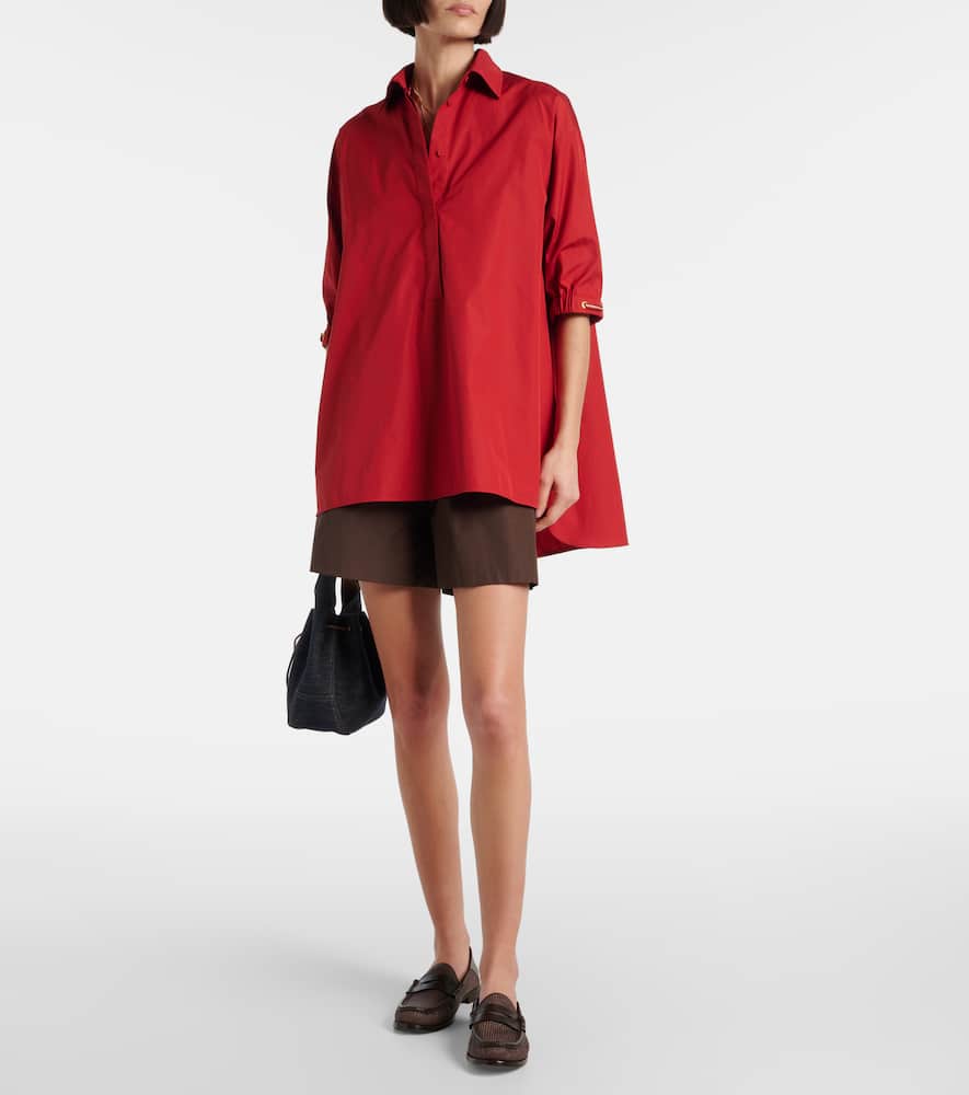 Max Mara Teano Loose-fitting Cotton Shirt In Red