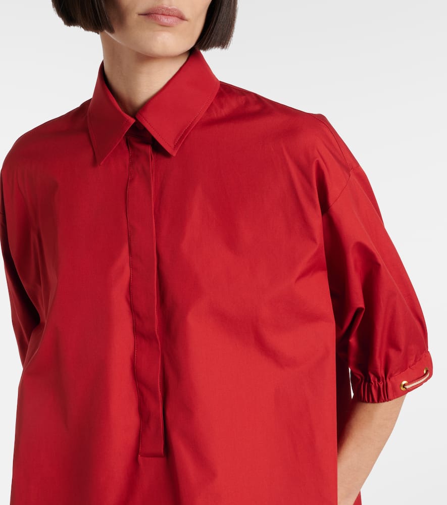 Max Mara Teano Loose-fitting Cotton Shirt In Red