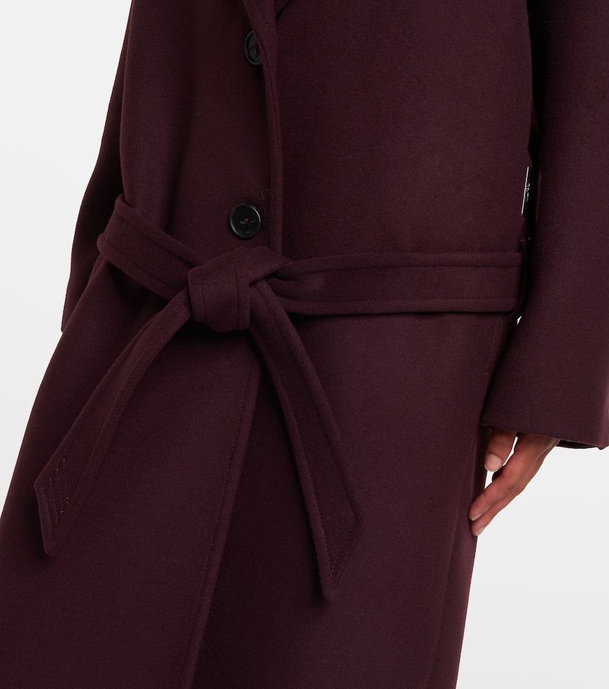Attico Wool-blend Twill Coat In Burgundy