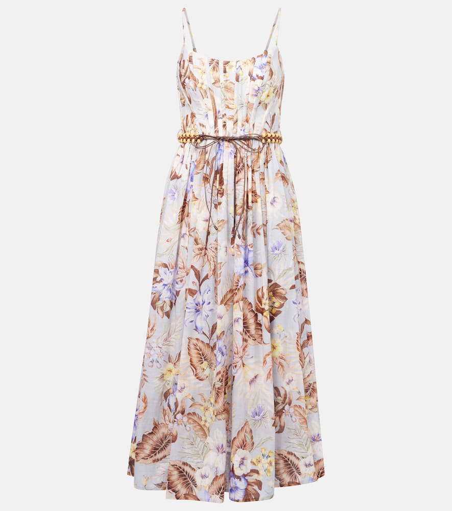 Zimmermann Rhiannon Floral Cotton Bustier Dress