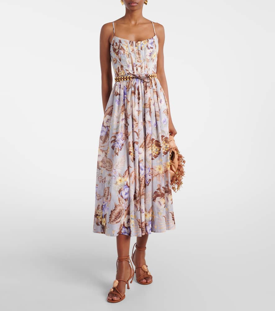 Zimmermann Rhiannon Floral Cotton Bustier Dress