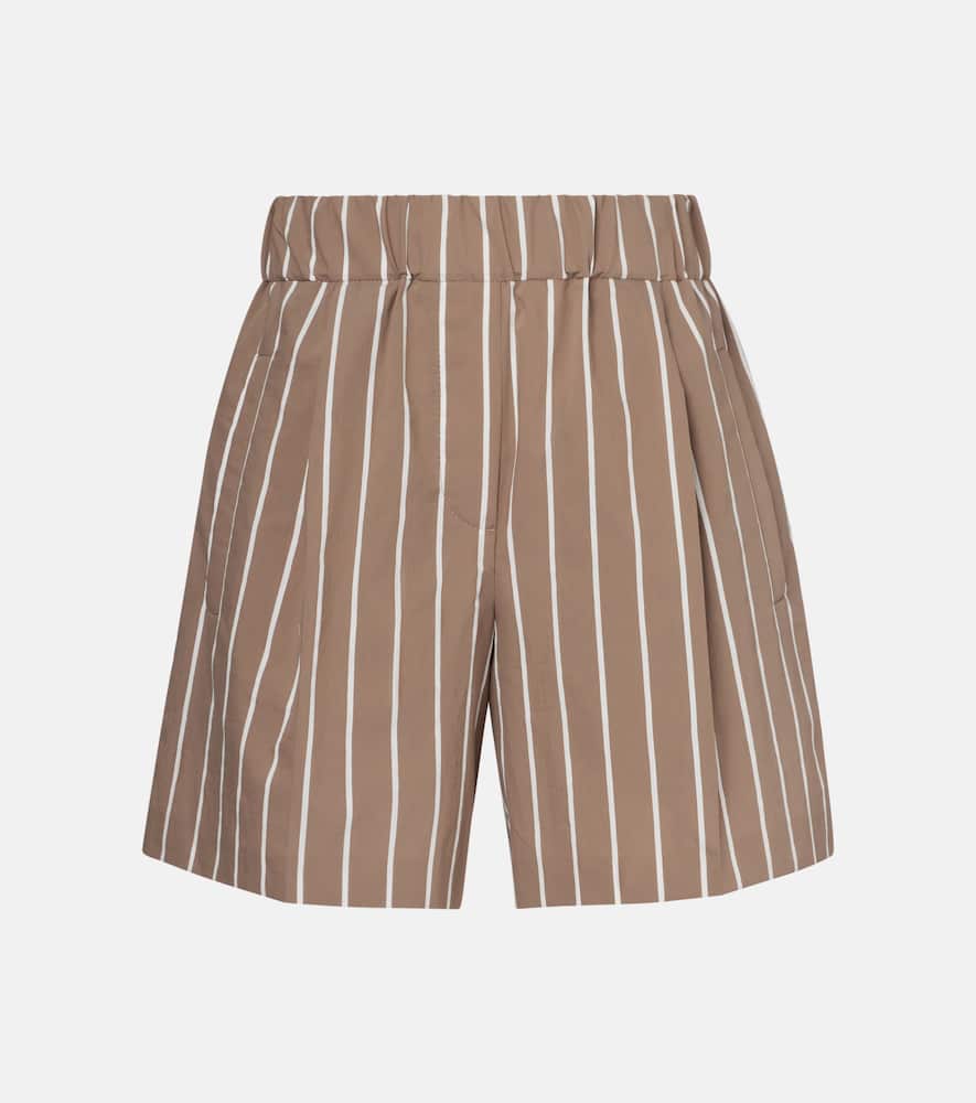 Striped cotton-blend Bermuda shorts