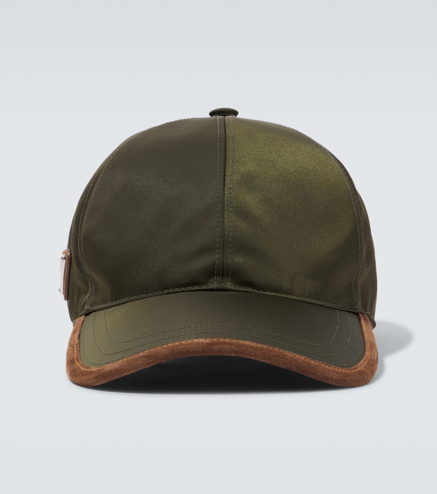 Re-Nylon suede-trimmed baseball cap