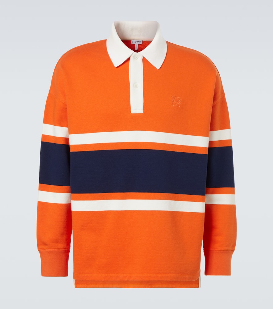 Loewe Long Sleeve Polo Polo Shirt Orange In Blue