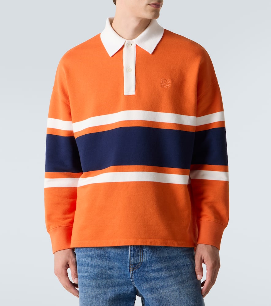 Loewe Long Sleeve Polo Polo Shirt Orange In Blue