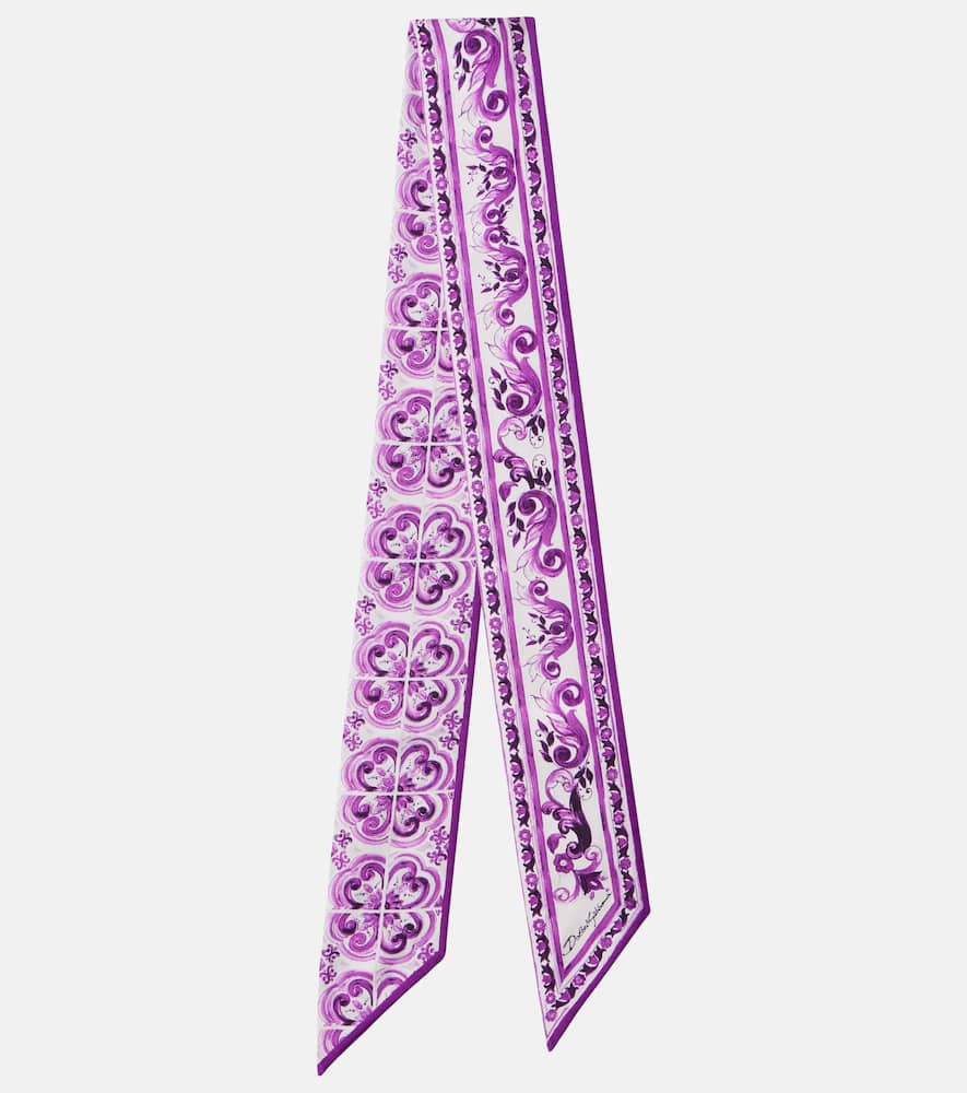 Majolica silk twill scarf