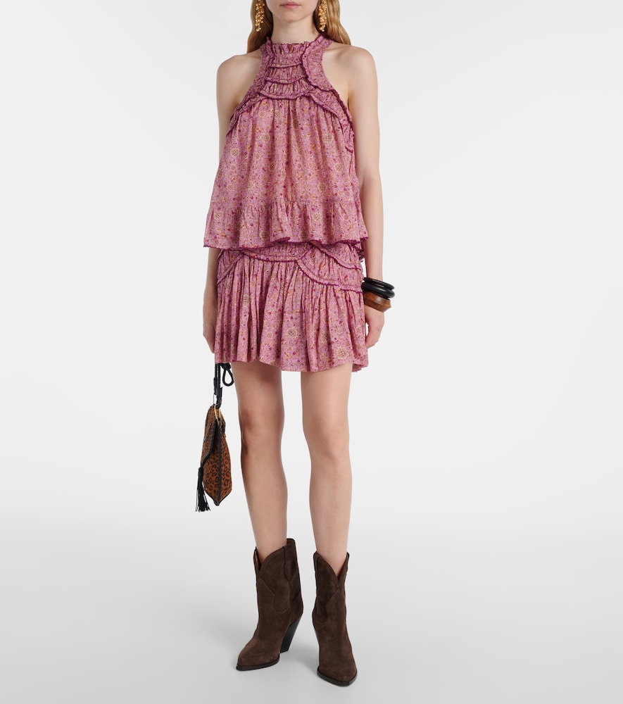 Marant Etoile Carlee printed ruffled cotton blouse