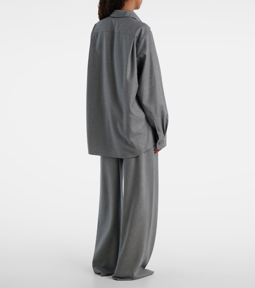 The Row Pino Virgin Wool Shirt In Gray