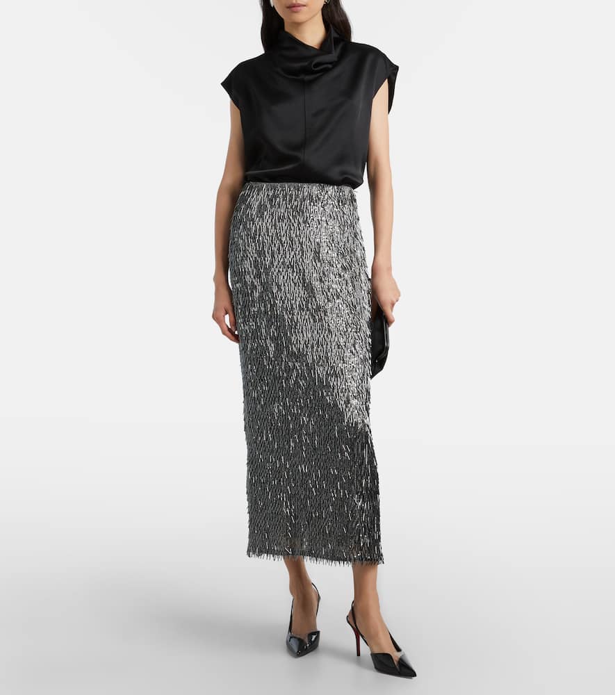 Erdem Sequined High-rise Pencil Skirt In Multi