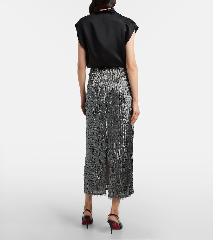 Erdem Sequined High-rise Pencil Skirt In Multi