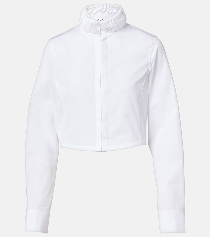 Alaia Alaïa Cropped cotton poplin shirt