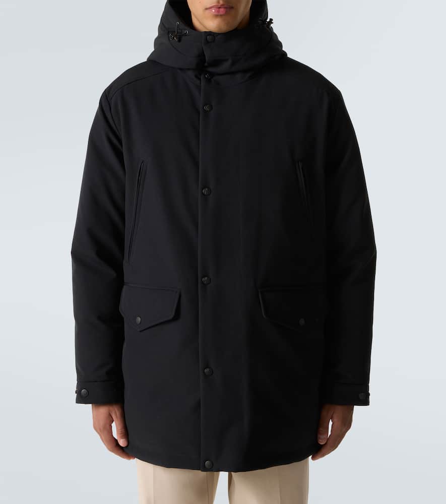 Moncler Mens Black Livradois Logo-patch Down Parka Jacket In Black