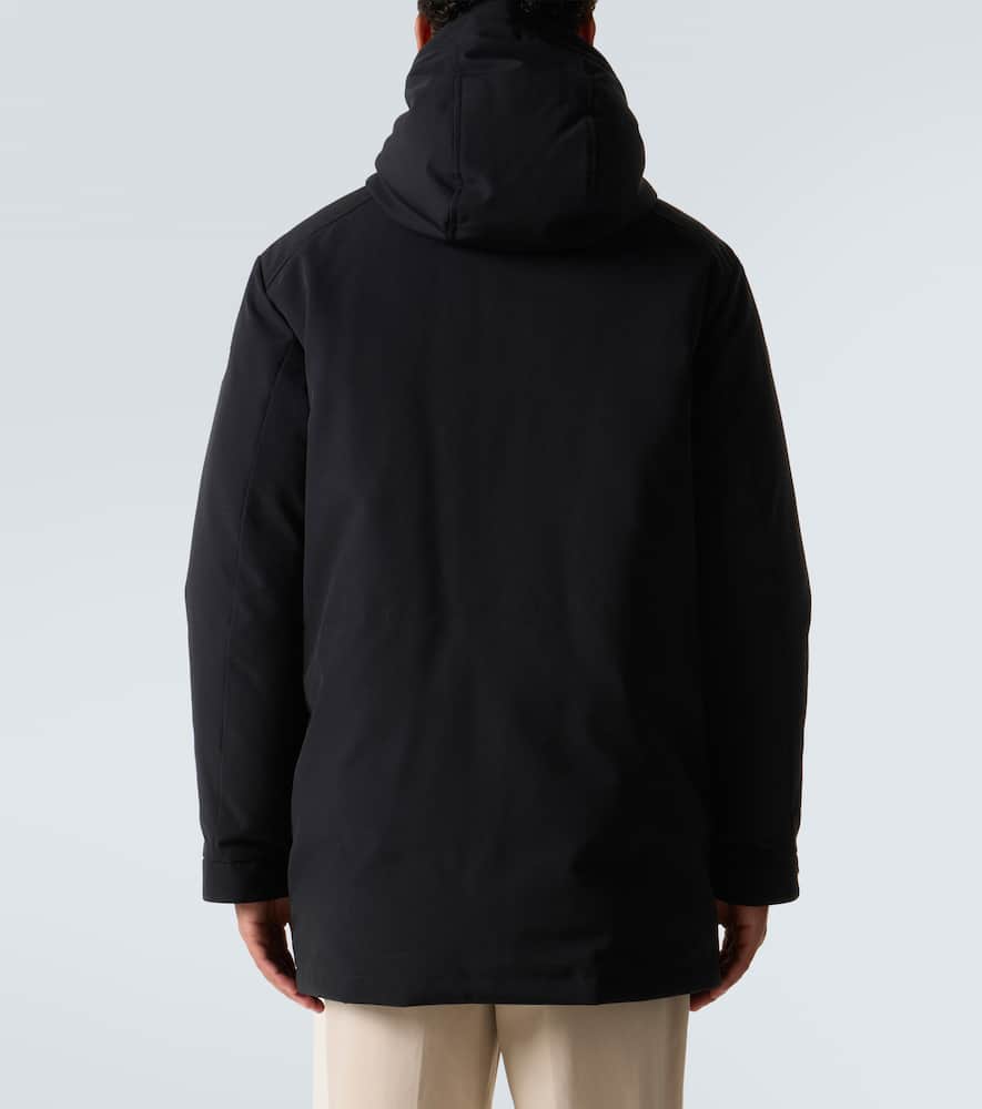 Moncler Mens Black Livradois Logo-patch Down Parka Jacket In Black
