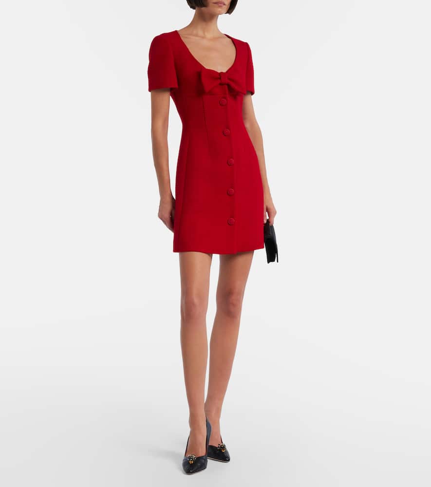 Valentino Wool-blend Tweed Minidress In Gold
