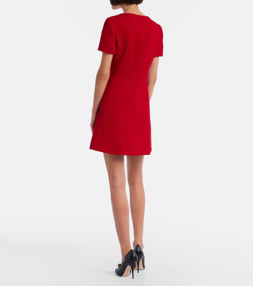 Valentino Wool-blend Tweed Minidress In Gold