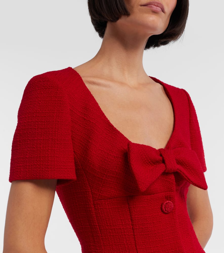 Valentino Wool-blend Tweed Minidress In Gold