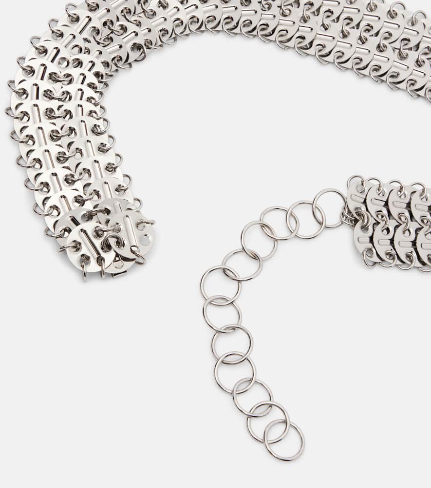 Rabanne Embellished Chain Belt In Silver