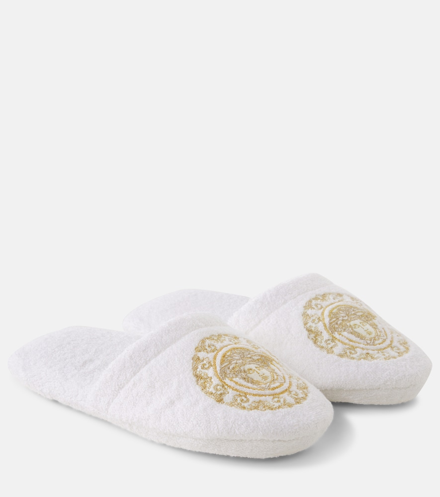 VERSACE Versace Home Cotton and linen terry slippers　ヴェルサーチ ホーム コットン＆リネン テリー スリッパ
