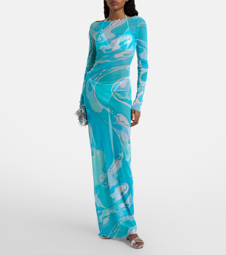 Pucci Orchidee sheer maxi dress